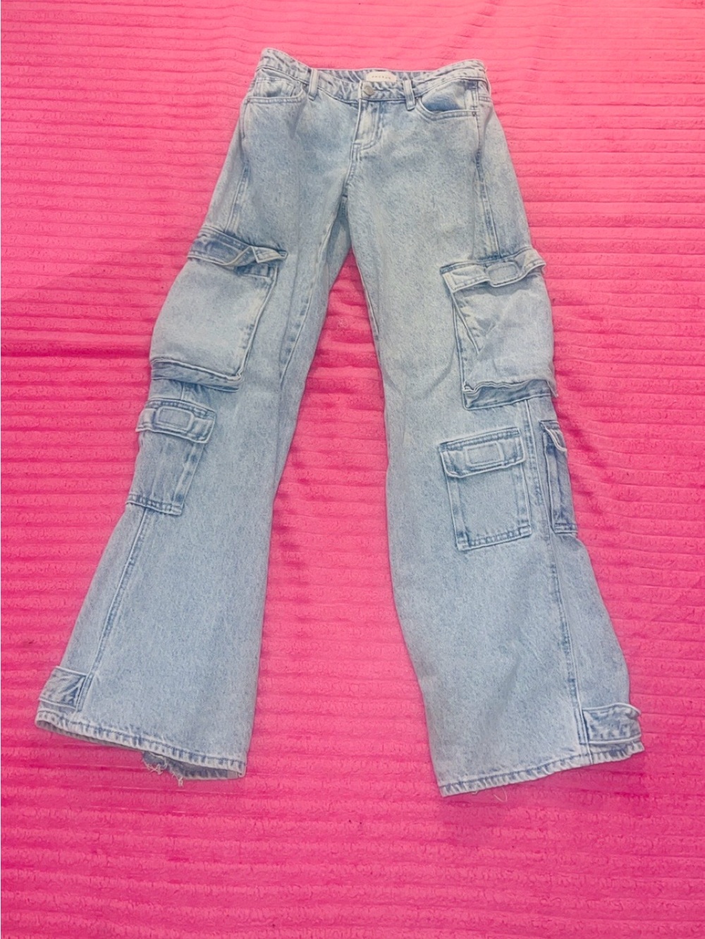 PacSun Light Wash Cargo Flare Jeans